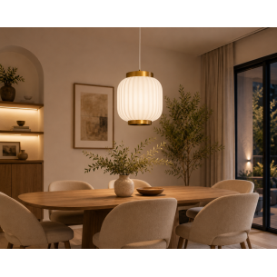 lampa wisząca porcelanowa biała złota
