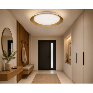 plafon led biało złoty 50 cm