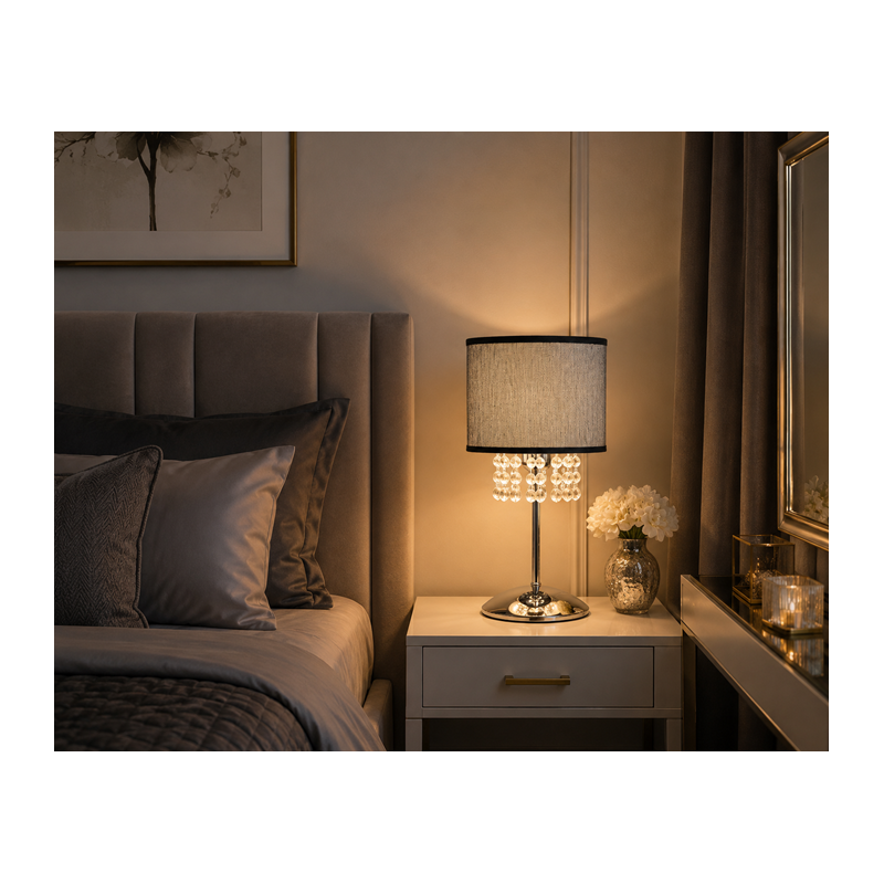 lampa stołowa chrom szary lampa stołowa chrom szary