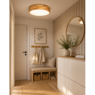 plafon led 37 cm drewno