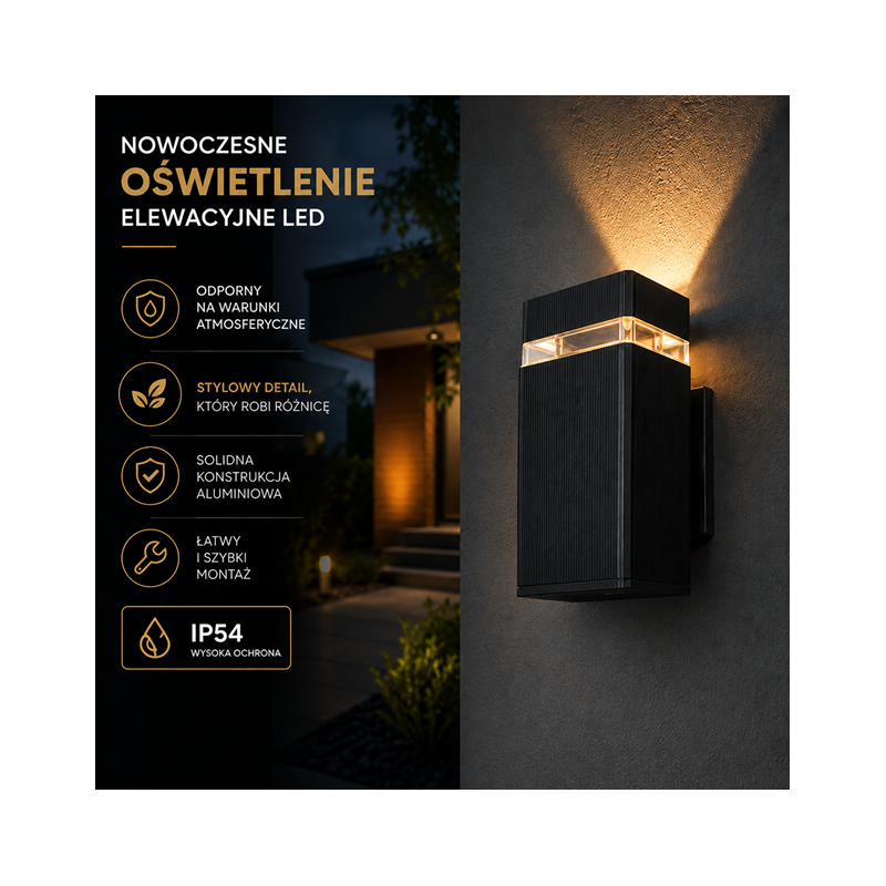 lampa elewacyjna zewnętrzna led