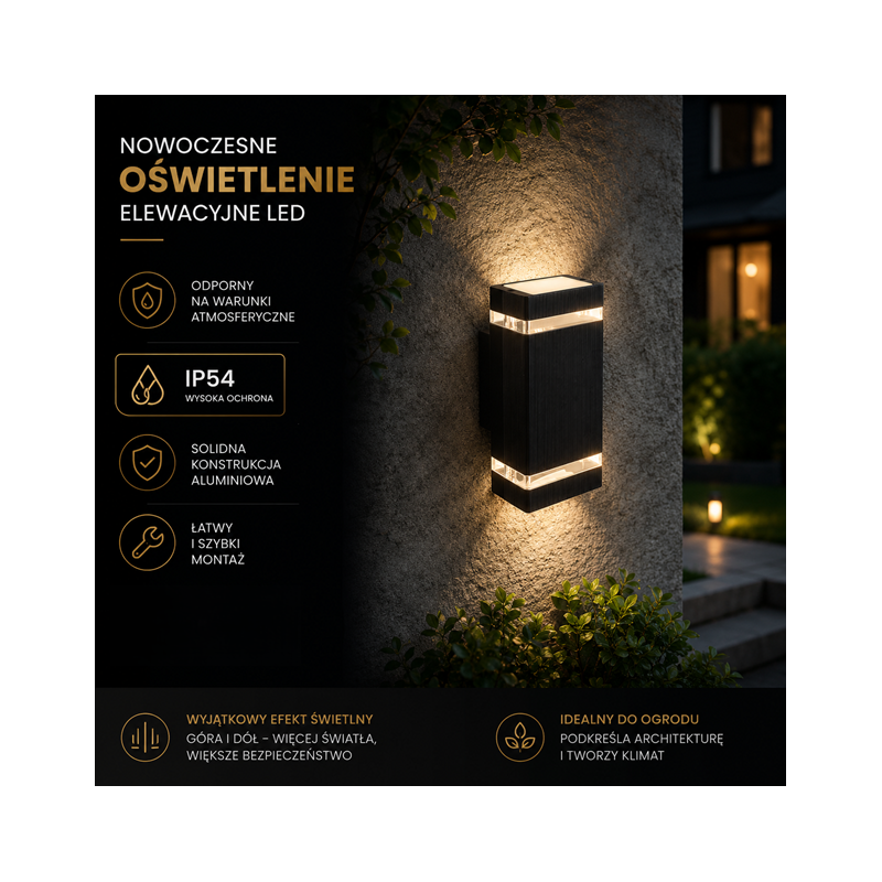 lampa elewacyjna zewnętrzna led lampa elewacyjna zewnętrzna led