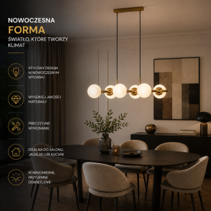 lampa złota kule mleczne