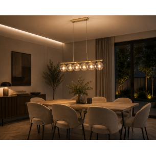 lampa złota 6 kloszy