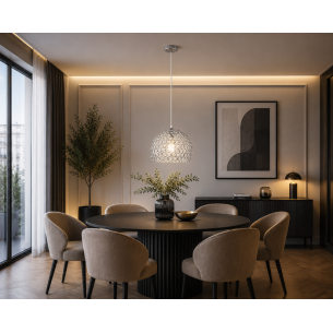 lampa kryształowa chrom