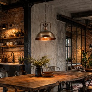 lampa loft czarno miedziana