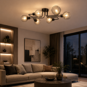 lampa sufitowa czarna kule