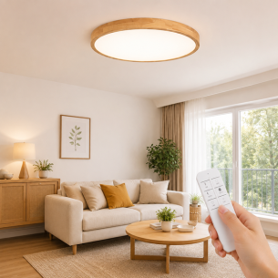 lampa w stylu skandynawskim z drewnem