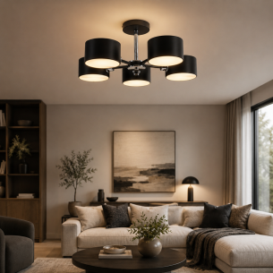 lampa czarno chrom sufitowa