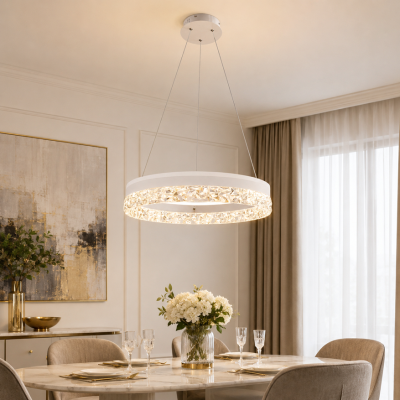 lampa led biała kryształki lampa led biała kryształki