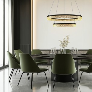lampa sufitowa led czarna podwójna kryształki