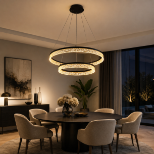lampa led czarna kryształki