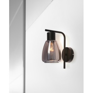 kinkiet czarny dymiony