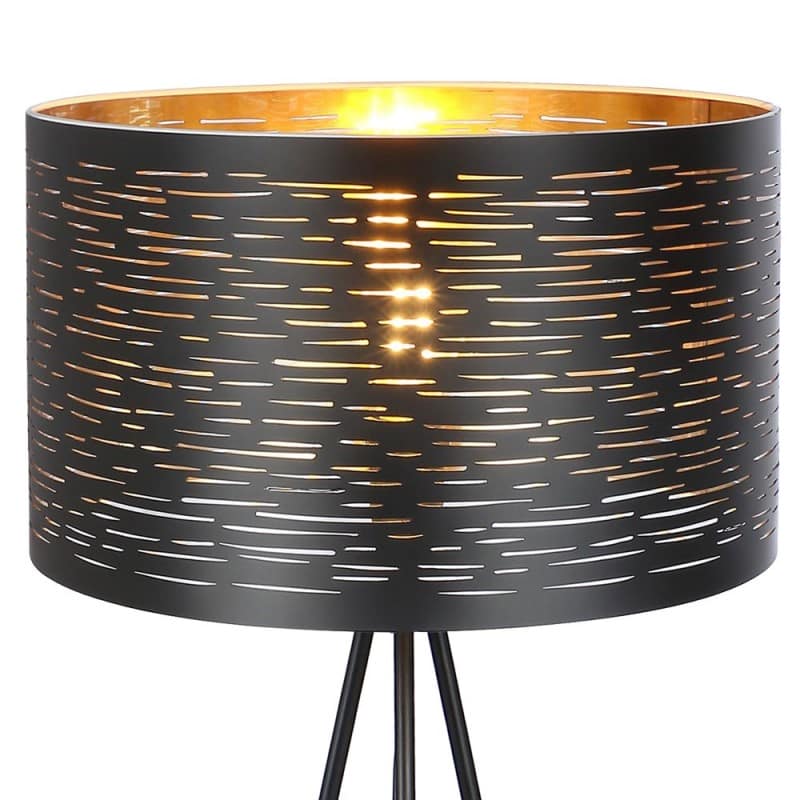 Abażur czarno złoty lampy podłogowej do salonu