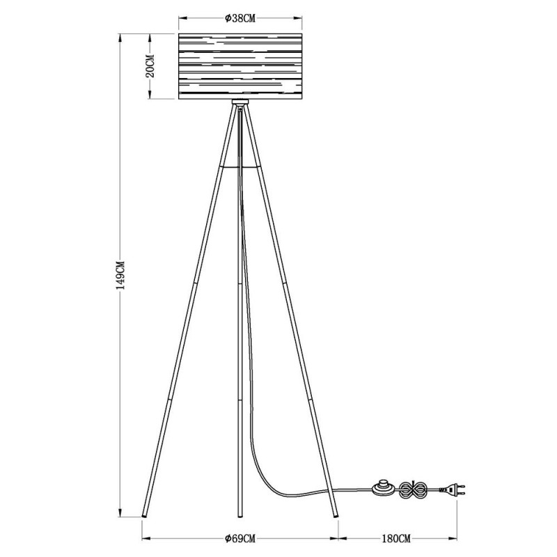 Wymiary dużej lampy podłogowej z abażurem