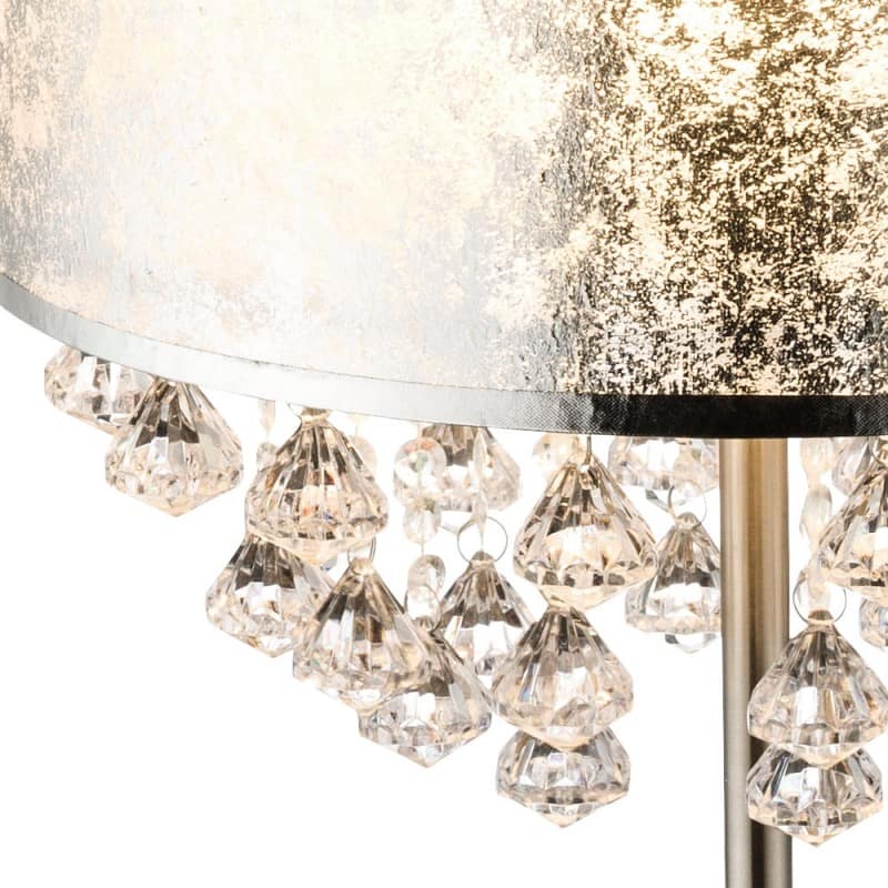 złota duża lampa stołowa do salonu kryształowa