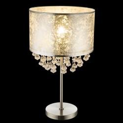 lampka stojąca na komodę złota z kryształami do salonu sypialni