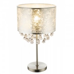 lampka stojąca do sypialni nocna złota z wiszącymi kryształami duża luksusowa