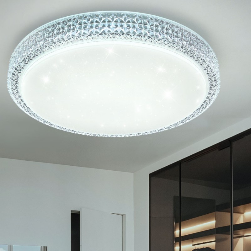 plafon sufitowy led zmieniający kolor do salonu okrągły