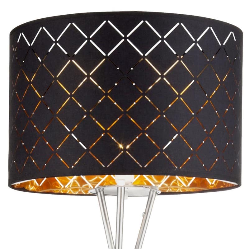 lampa podłogowa z czarnym abażurem nowoczesna