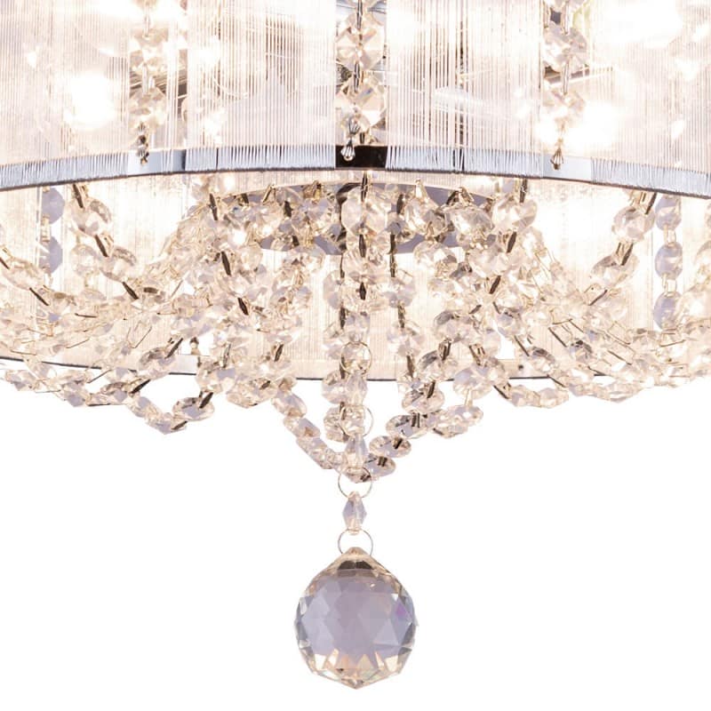 luksusowy żyrandol kryształowy srebrny do salonu