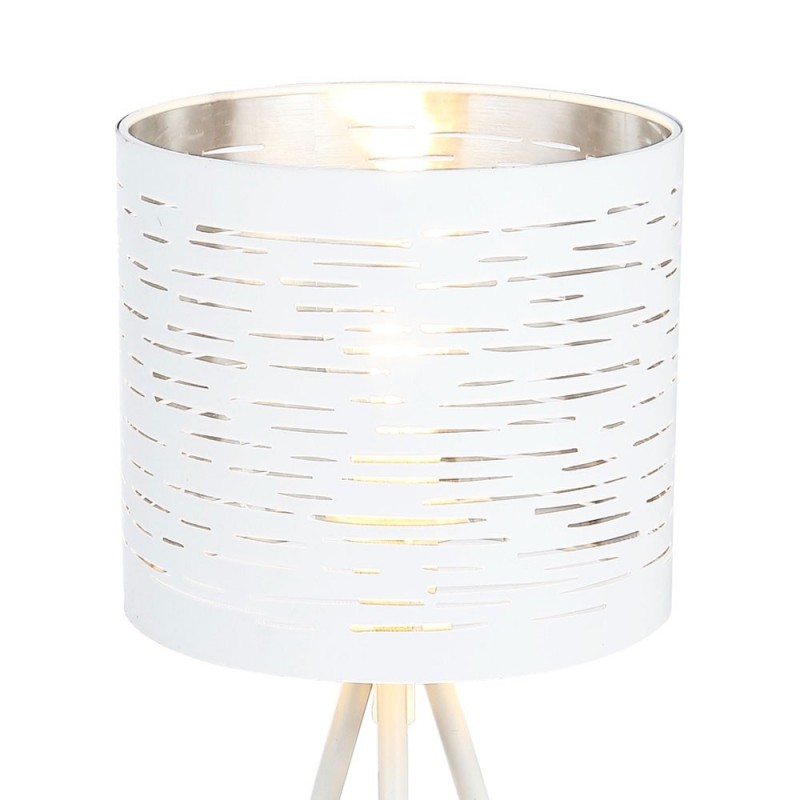 nowoczesna lampa nocna biała trójnoga