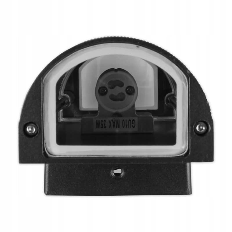 lampa półokrągła czarna na zewnątrz na ścianę budynku dekoracyjna