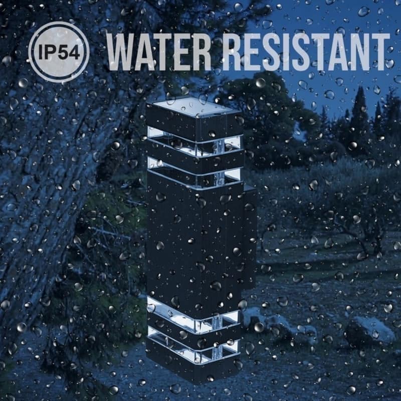 czarny kinkiet zewnętrzny na ścianę w kolorze czarnym