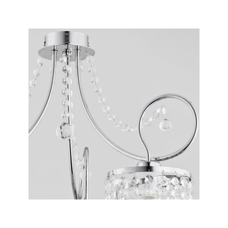 Żyrandol kryształowy metalowe elementy