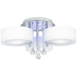 Lampa sufitowa, plafon LED sterowana pilotem – kryształowa 3 Ringi kolor: Chrom ELM-1CHk3