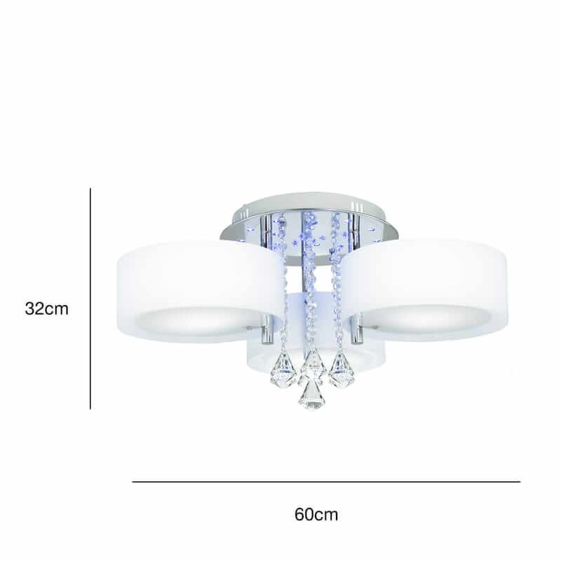 lampa sufitowa kryształowa sterowana pilotem do holu