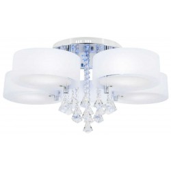 Luksusowa lampa sufitowa led biała kryształowa