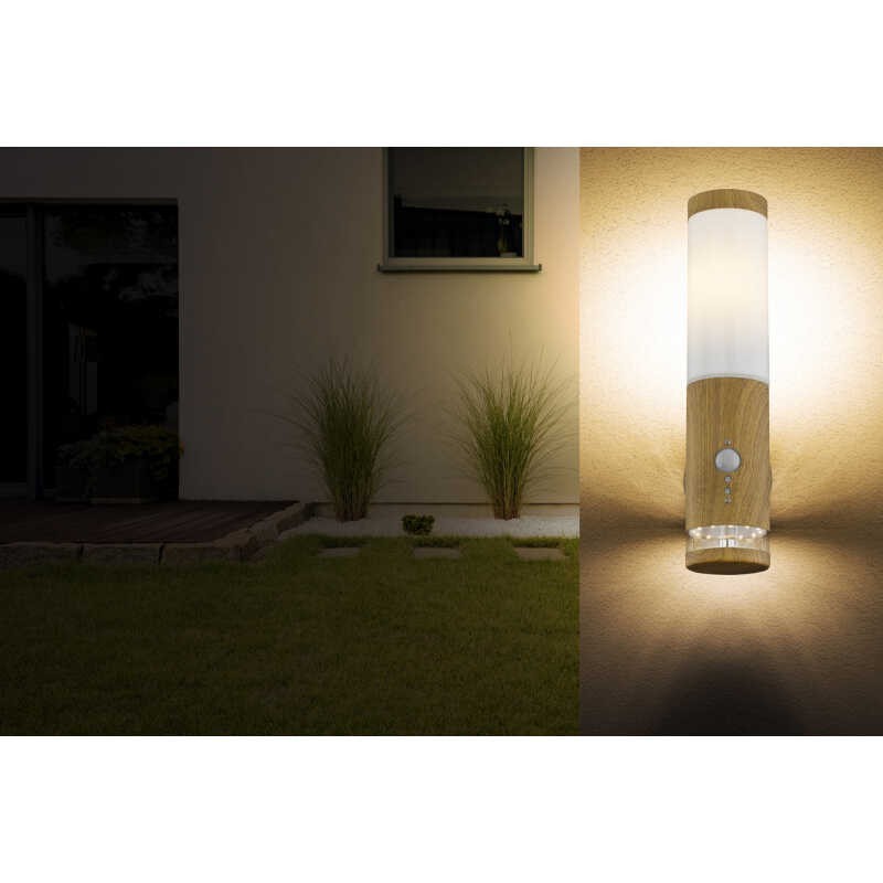 kinkiet elewacyjny w kolorze jasny brąz