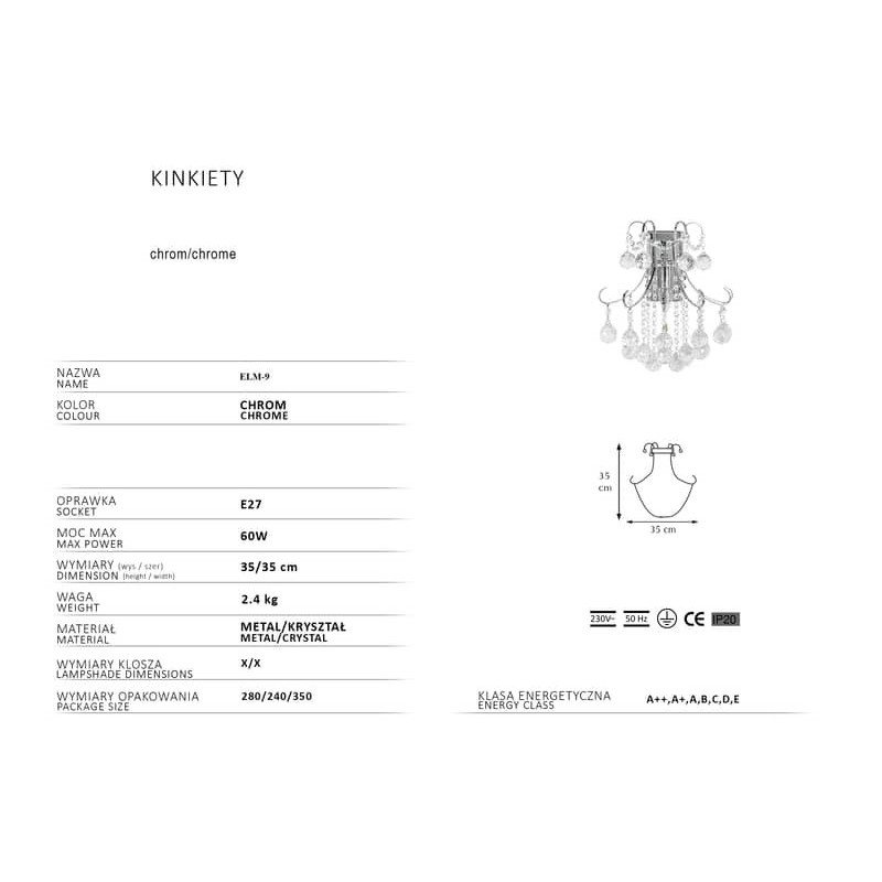 kinkiet z kryształami kinkiet z kryształami