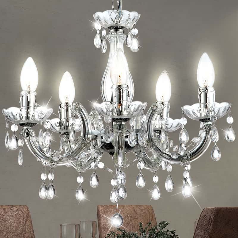 żyrandol luksusowy typu świecznik z kryształami