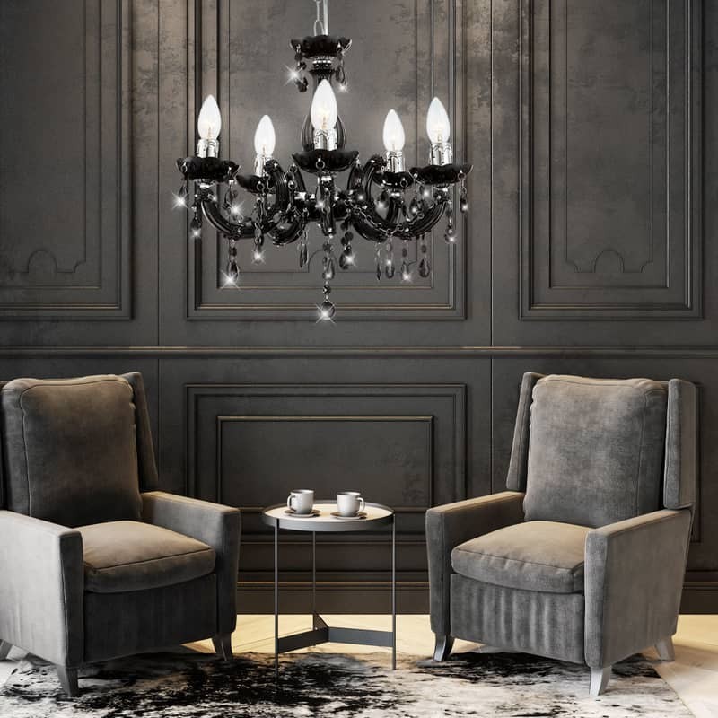 żyrandol luksusowy kryształowy czarny do salonu żyrandol luksusowy kryształowy czarny do salonu