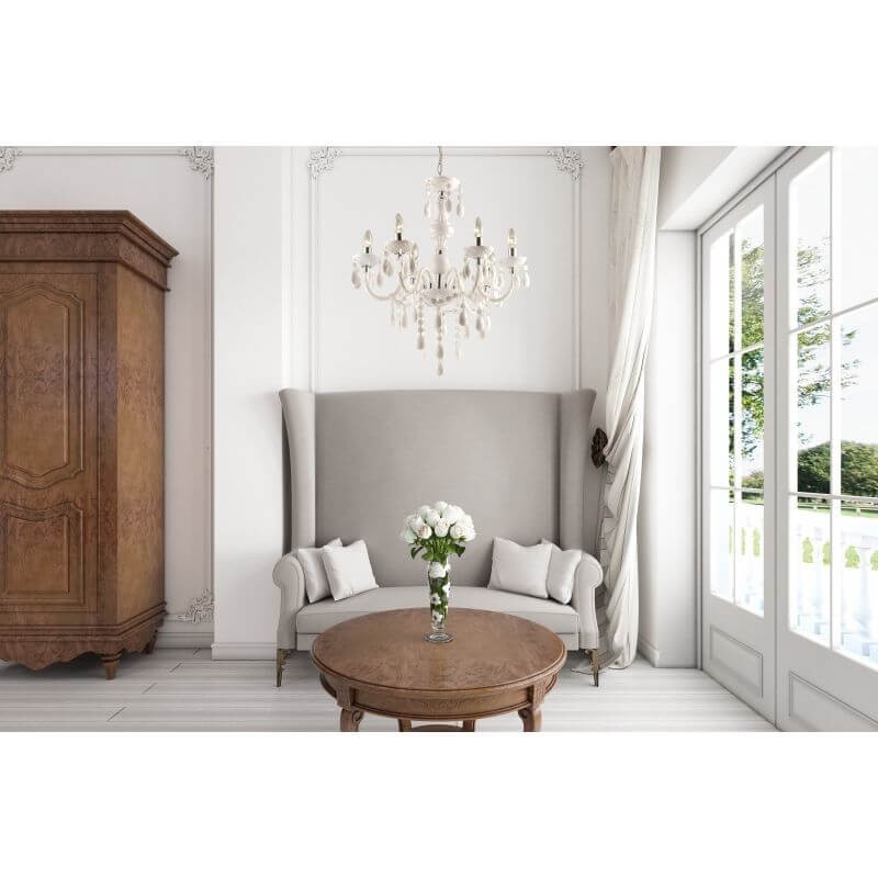 Lampa wisząca do salonu kryształowa długa