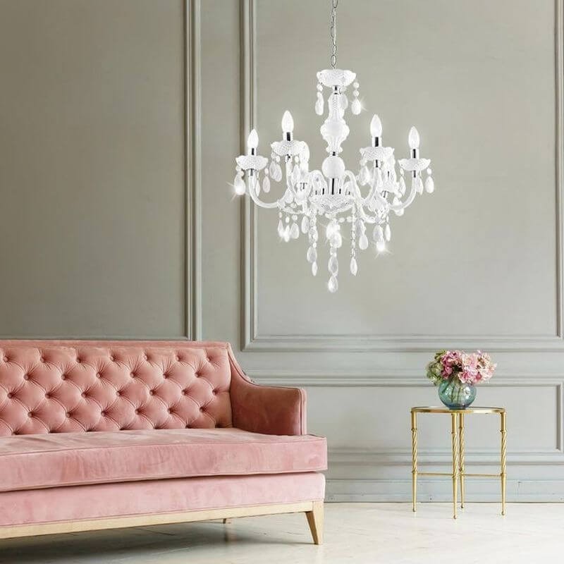 Lampa wisząca długa z kryształami luksusowa