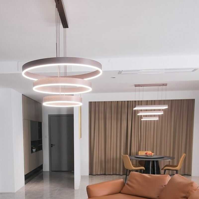 Lampa wisząca led brązowa sterowana pilotem