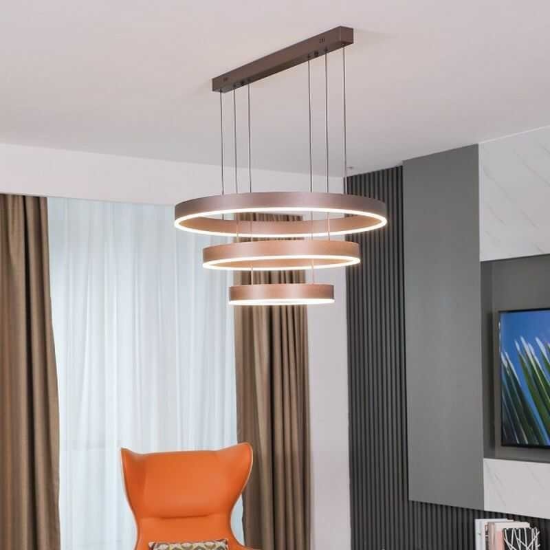 Lampa wisząca led sterowana pilotem okrągła nad stół do jadalni