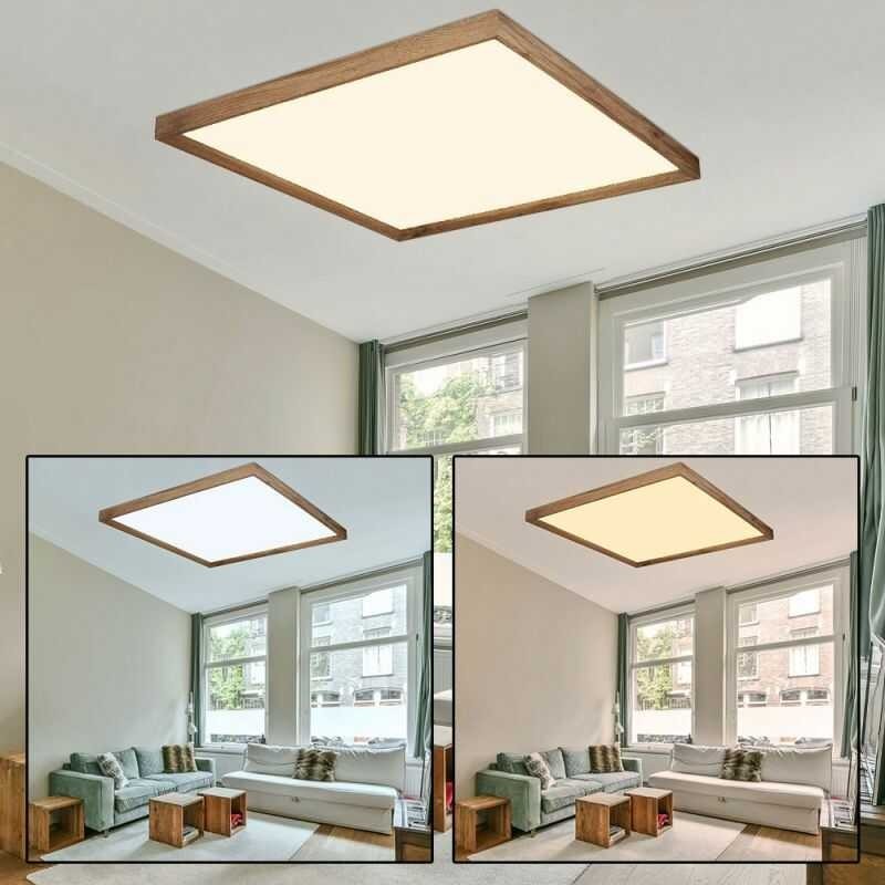 Plafon sufitowy led drewniany slim