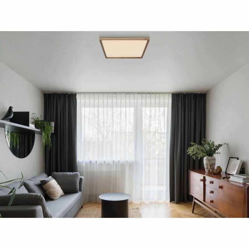 lampa sufitowa drewniana slim kwadratowa