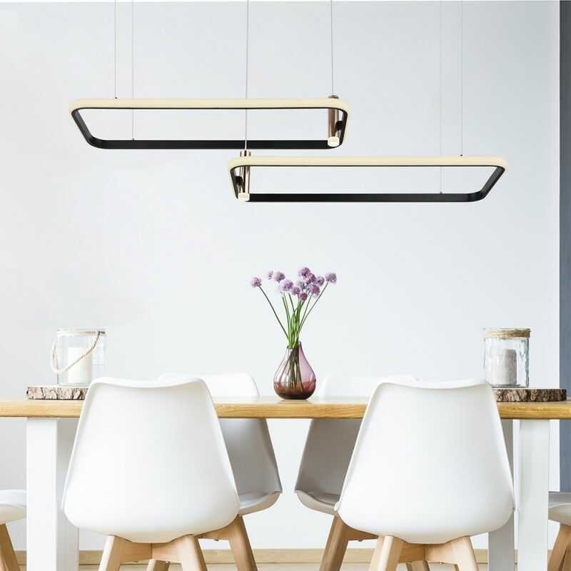 Długa lampa wisząca nad stół do jadalni