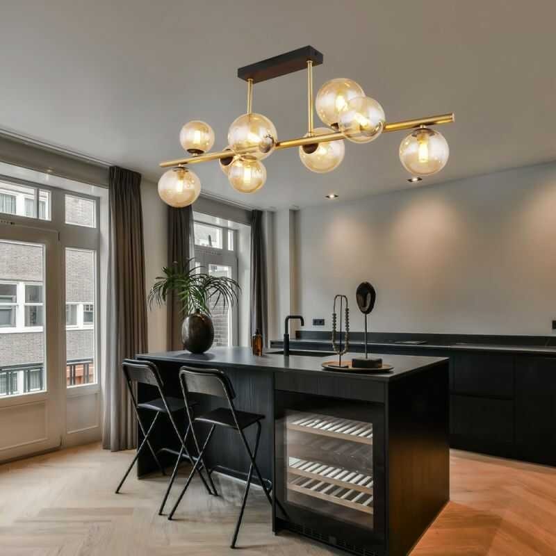 elegancka złota lampa długa listwa