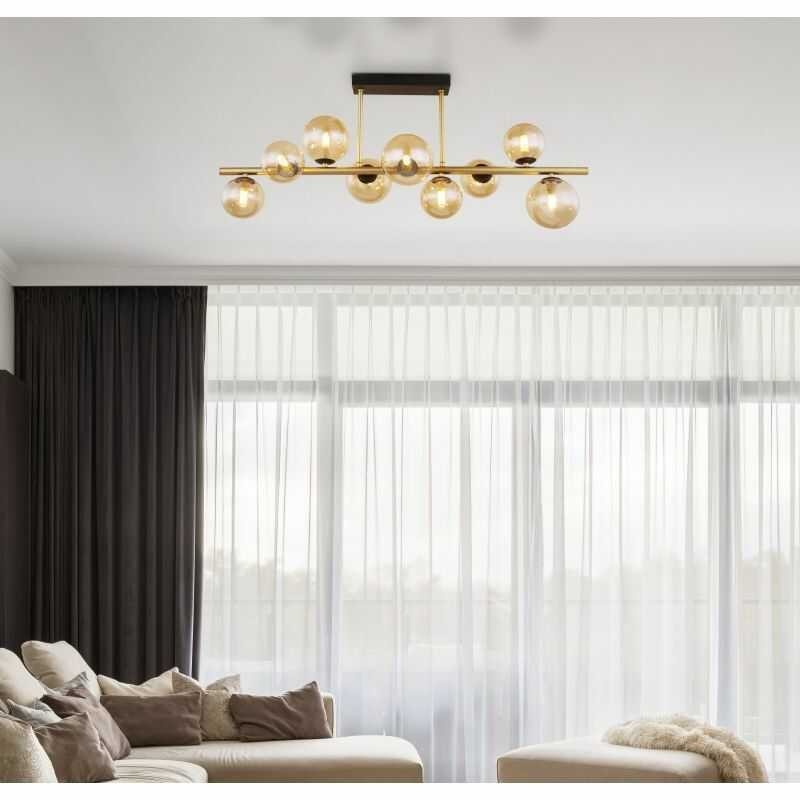 lampa do salonu złota z kloszami