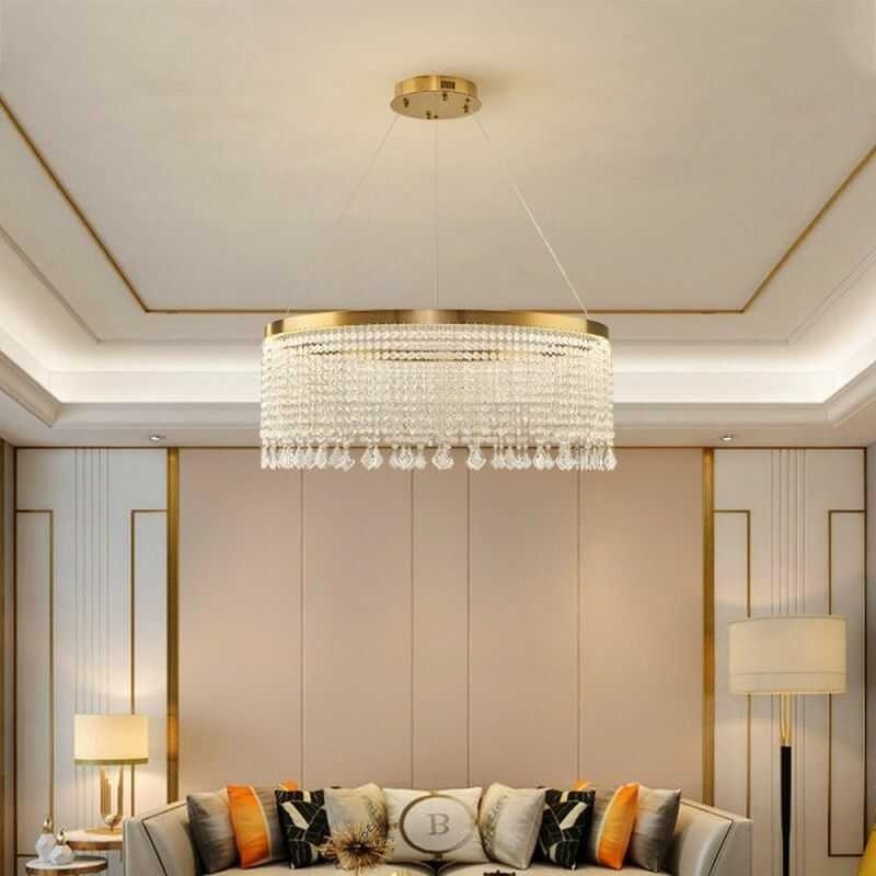 Lampa dekoracyjna wisząca złota