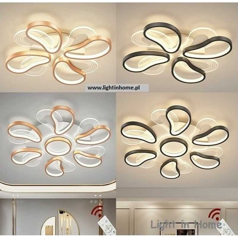 Lampa sufitowa LED sterowana pilotem ELENA 60cm Black