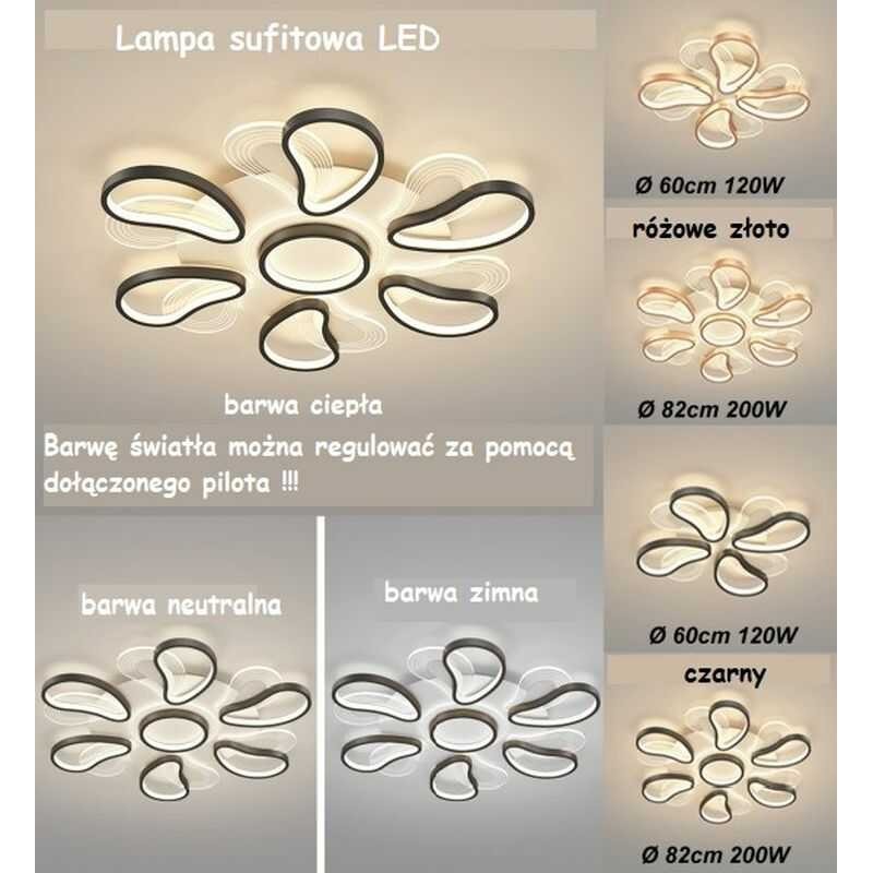 Lampa sufitowa LED sterowana pilotem ELENA śr.60 cm Złoto różowe