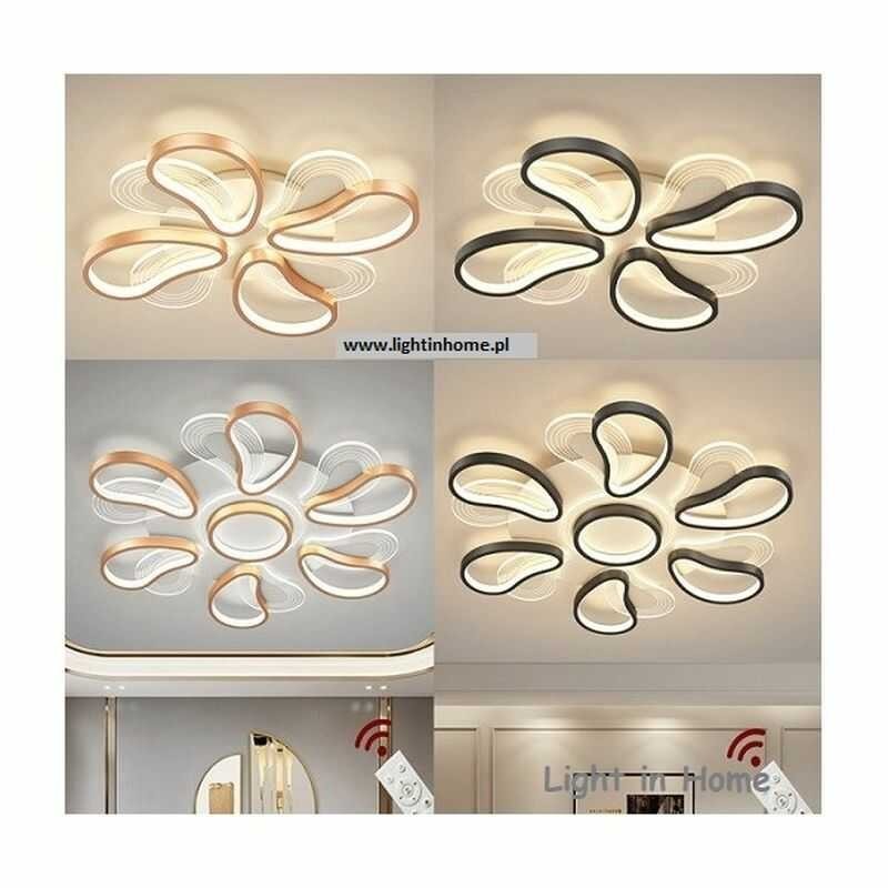 Lampa sufitowa LED sterowana pilotem ELENA śr.60 cm Złoto różowe