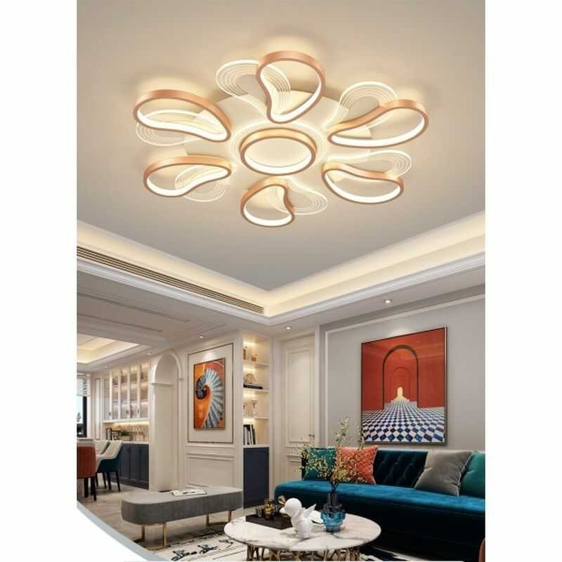 Lampa sufitowa LED sterowana pilotem ELENA śr.82 cm Złoto różowe Lampa sufitowa LED sterowana pilotem ELENA śr.82 cm Złoto różowe